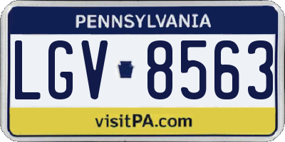 PA license plate LGV8563