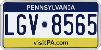 PA license plate LGV8565
