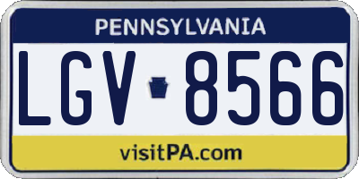 PA license plate LGV8566