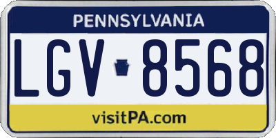 PA license plate LGV8568