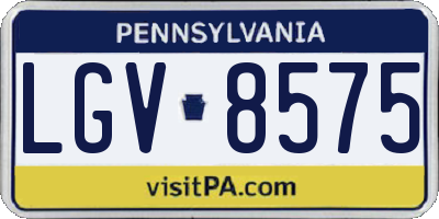 PA license plate LGV8575
