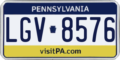 PA license plate LGV8576