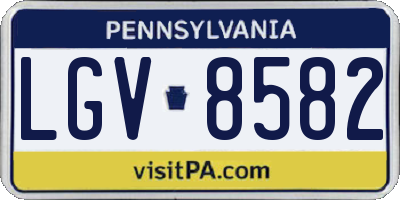 PA license plate LGV8582