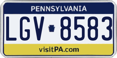 PA license plate LGV8583