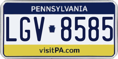 PA license plate LGV8585
