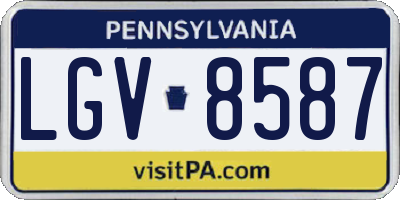 PA license plate LGV8587