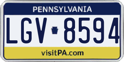 PA license plate LGV8594