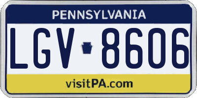 PA license plate LGV8606