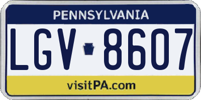 PA license plate LGV8607