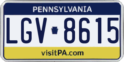 PA license plate LGV8615