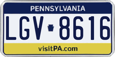 PA license plate LGV8616
