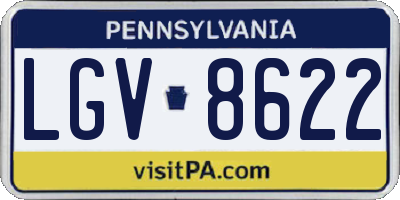 PA license plate LGV8622