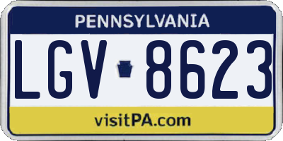PA license plate LGV8623