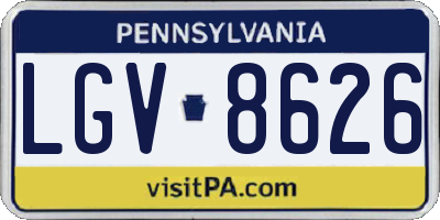 PA license plate LGV8626
