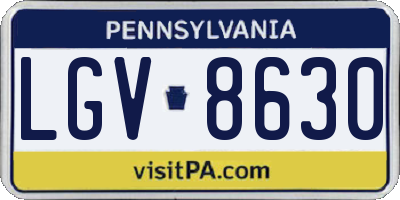 PA license plate LGV8630