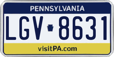 PA license plate LGV8631