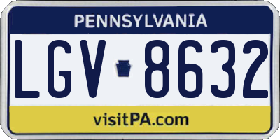 PA license plate LGV8632