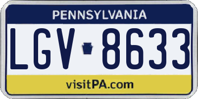 PA license plate LGV8633