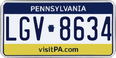 PA license plate LGV8634