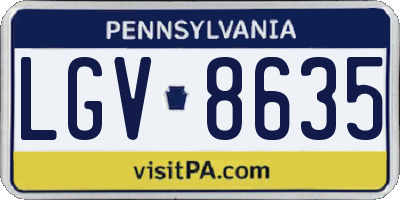 PA license plate LGV8635