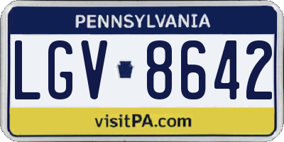 PA license plate LGV8642