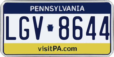 PA license plate LGV8644