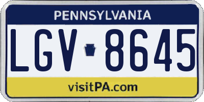 PA license plate LGV8645