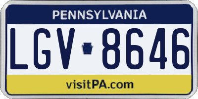PA license plate LGV8646