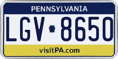 PA license plate LGV8650