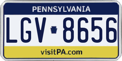 PA license plate LGV8656