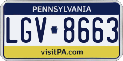 PA license plate LGV8663