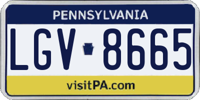 PA license plate LGV8665