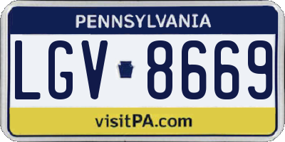 PA license plate LGV8669