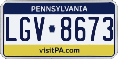 PA license plate LGV8673