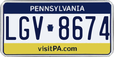 PA license plate LGV8674