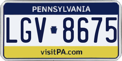 PA license plate LGV8675