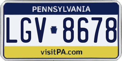 PA license plate LGV8678