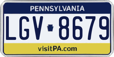 PA license plate LGV8679