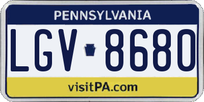 PA license plate LGV8680