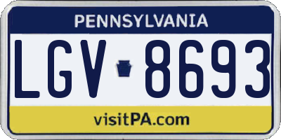 PA license plate LGV8693