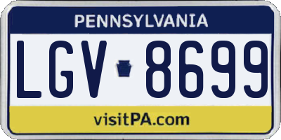 PA license plate LGV8699