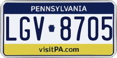 PA license plate LGV8705