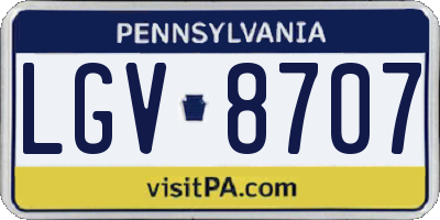 PA license plate LGV8707