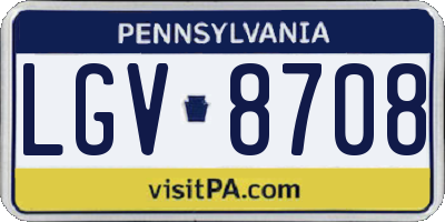 PA license plate LGV8708