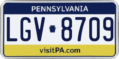 PA license plate LGV8709
