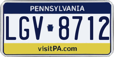 PA license plate LGV8712