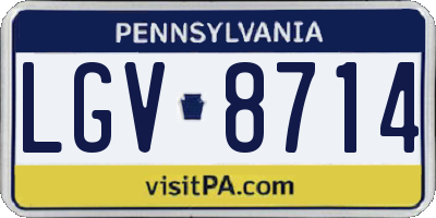 PA license plate LGV8714