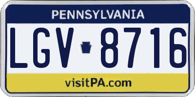 PA license plate LGV8716