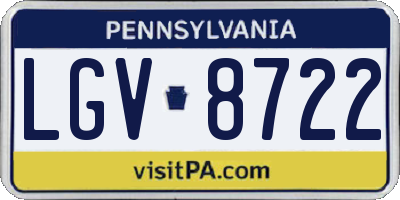 PA license plate LGV8722