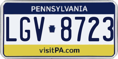 PA license plate LGV8723